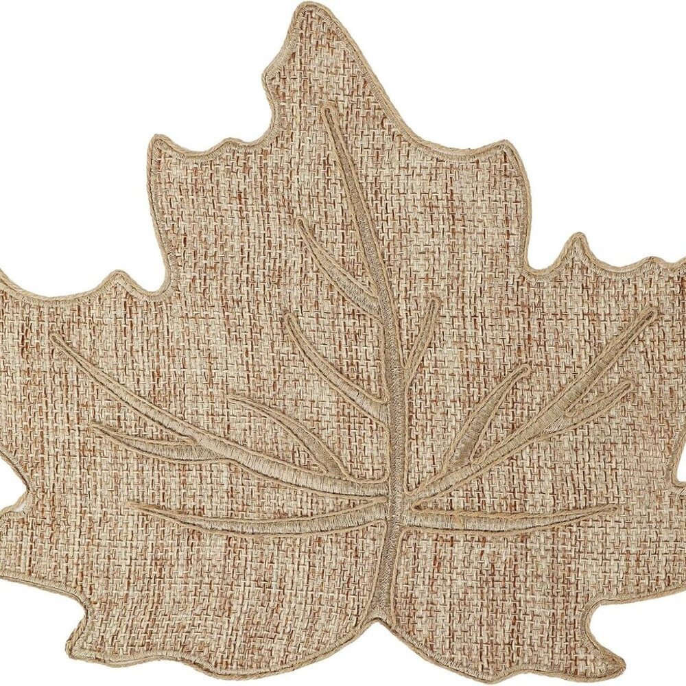 Fall Placemats Set of 4 – Leaf Placemats for Thanksgiving Harvest Natural Color
